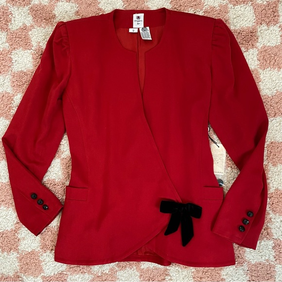 Vintage 80s Emanuel Ungaro Ter Red Blazer - Picture 2 of 15